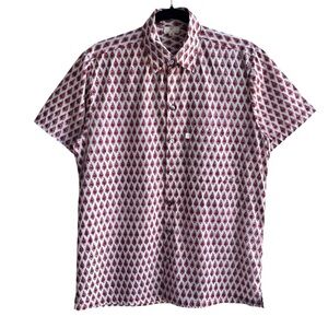 Anokhi Men’s Shirt Sleeve Button Down Cotton Shirt Paisley Block Print Size XS
